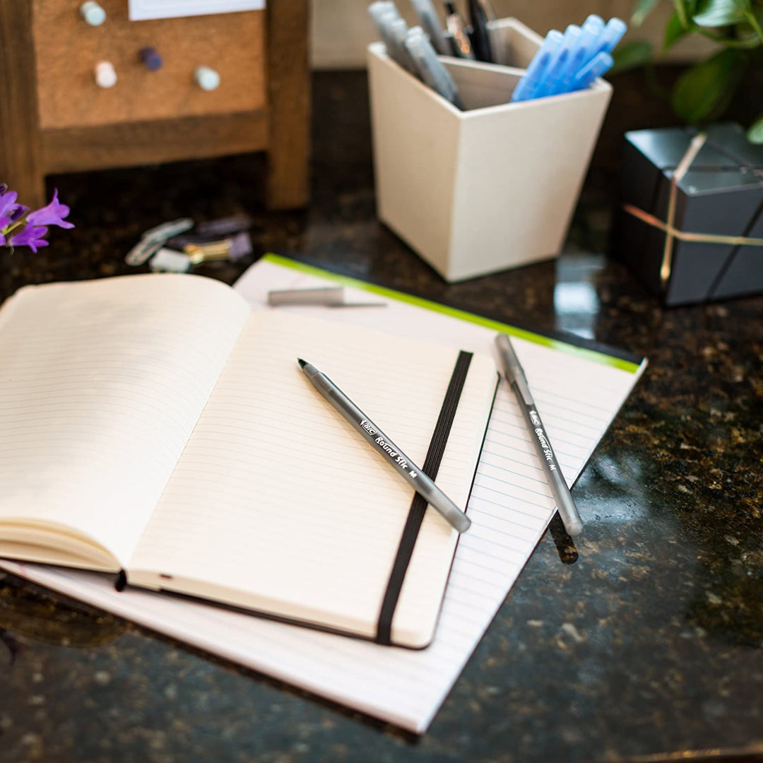 BIC Round Stic 60 Black Medium Ball Pens - Maqio