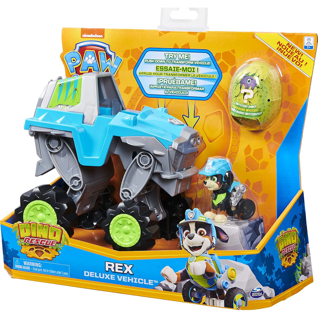 Paw Patrol Rex Dino Rescue Vehicle & Figure - Maqio