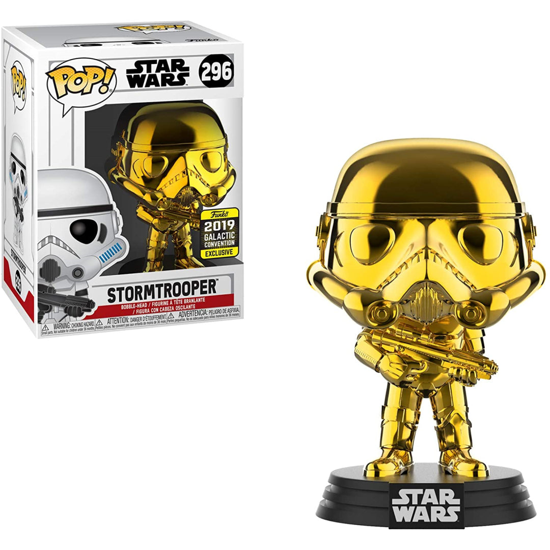 Funko POP 296 Star Wars Chrome Stormtrooper 2019 Galactic Bobble Head - Maqio