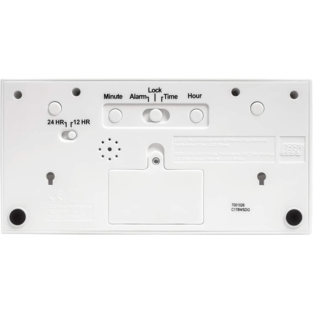 LEGO 7001026 White Brick Clock By ClicTime, 2.75 inches - Maqio