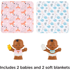 Fisher-Price Little People Twins + Fox Blanket Dolls - Maqio