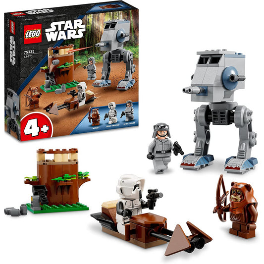 Lego Star Wars AT-ST Construction Toy With Wicket The Ewok & Scout Trooper 75332