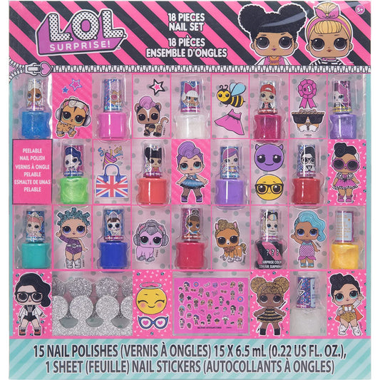 L.O.L Surprise! 18pcs Nails Set Peelable Nail Polish
