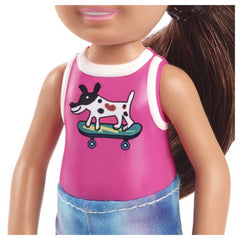 Barbie Club Chelsea Pink Top Brown Hair Doll