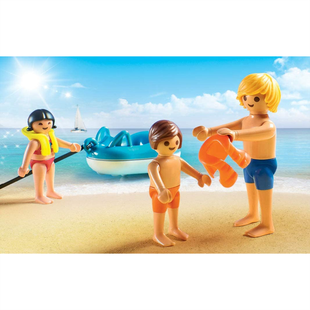 Playmobil 70091 Family Fun Campsite Floating Speedboat with Tube Riders - Maqio