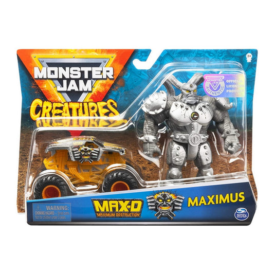 Monster Jam Creatures Truck  Die-Cast Vehicle Max-D & Silver Maximus