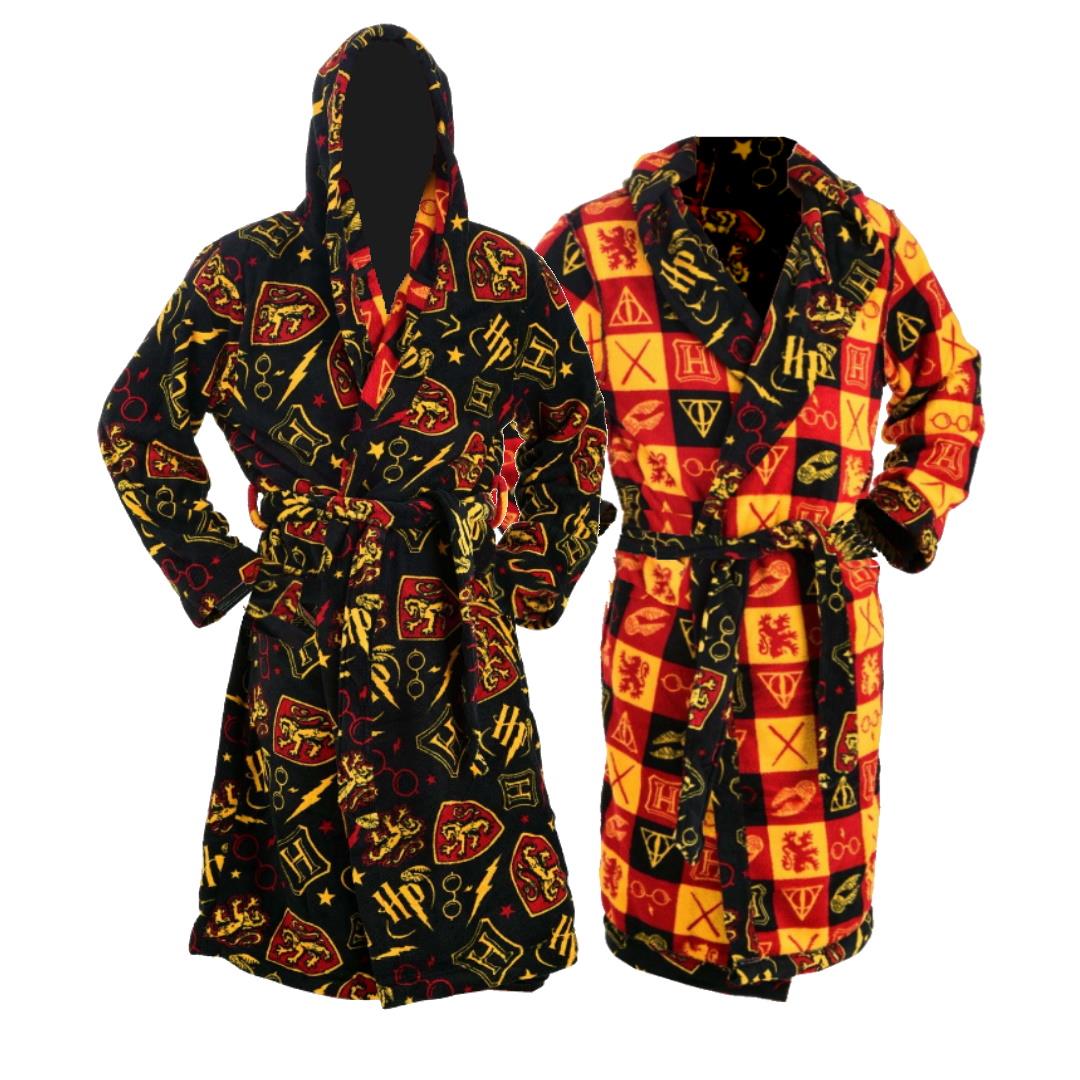 Harry Potter Hogwarts Reversible Robe Adults with Hoodie - Size Large - Maqio