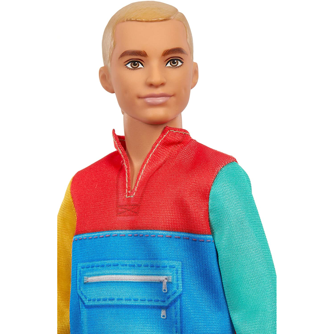 Barbie Ken Fashionistas Doll Blonde Hair Jacket Blue Shorts & White Boots - Maqio