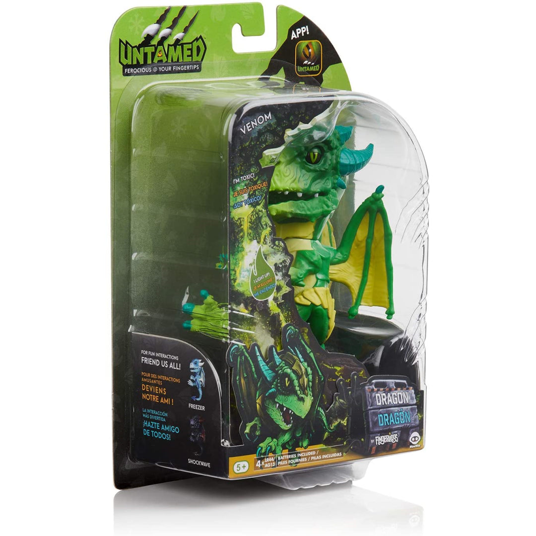 Wow Wee Fingerlings Untamed Dragon – Series 1 – Venom (Green) 3862 - Maqio