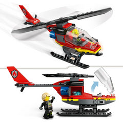 LEGO City 60411 Fire Rescue Helicopter Toy Vehicle Building Set