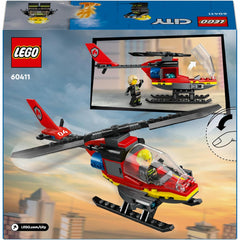 LEGO City 60411 Fire Rescue Helicopter Toy Vehicle Building Set