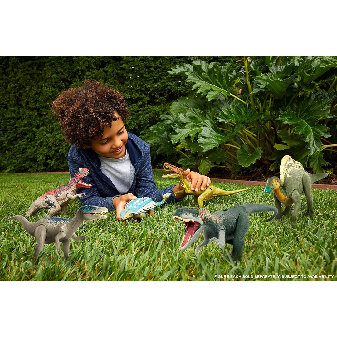Jurassic World Roar Attack Dinosaur Figure with Movable Joints & Sounds - Allosaurus - Maqio