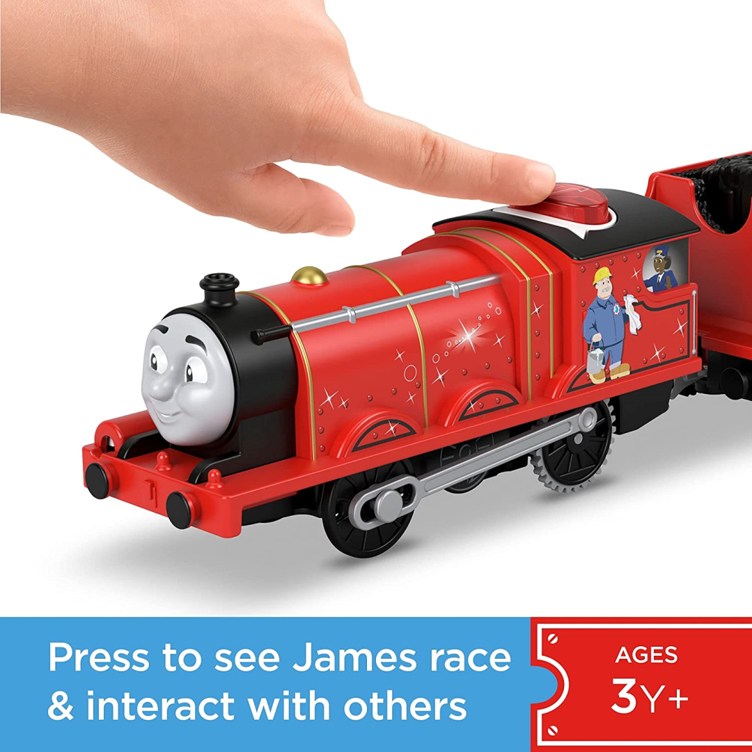 Fisher-Price Thomas & Friends Talking James Motorized Toy Train with Phrases & Sounds - Maqio