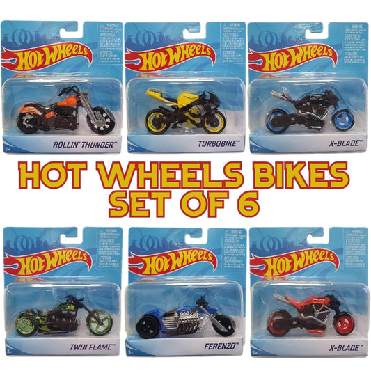 Hot Wheels Street Power Motorbikes - Set of 6 - Maqio