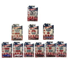 Hot Wheels Stars & Stripes Set of 10 Vehicles - 50th Anniversary - Maqio