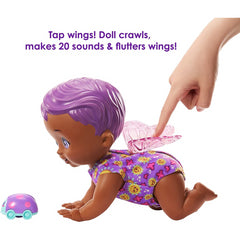 My Garden Baby Giggle & Crawl Baby Butterfly Doll 30cm 20 Sounds and Wings