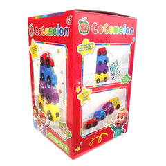 Cocomelon 4 Fun Stacking Vehicles Cars & 1 Sticker Sheet - Maqio