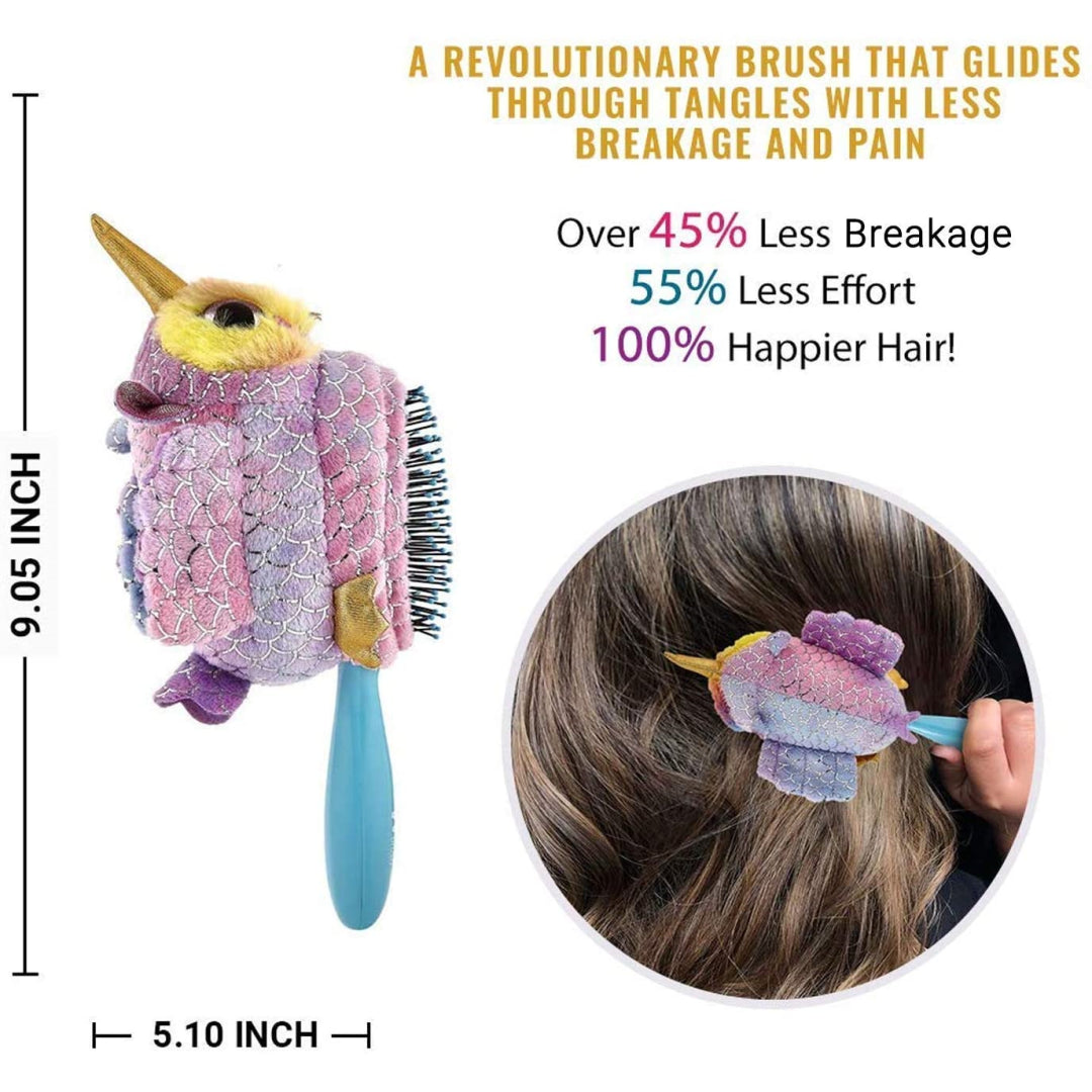 Wet Brush Kids Hair Brush Detangler & Detachable Owl Unicorn - Maqio