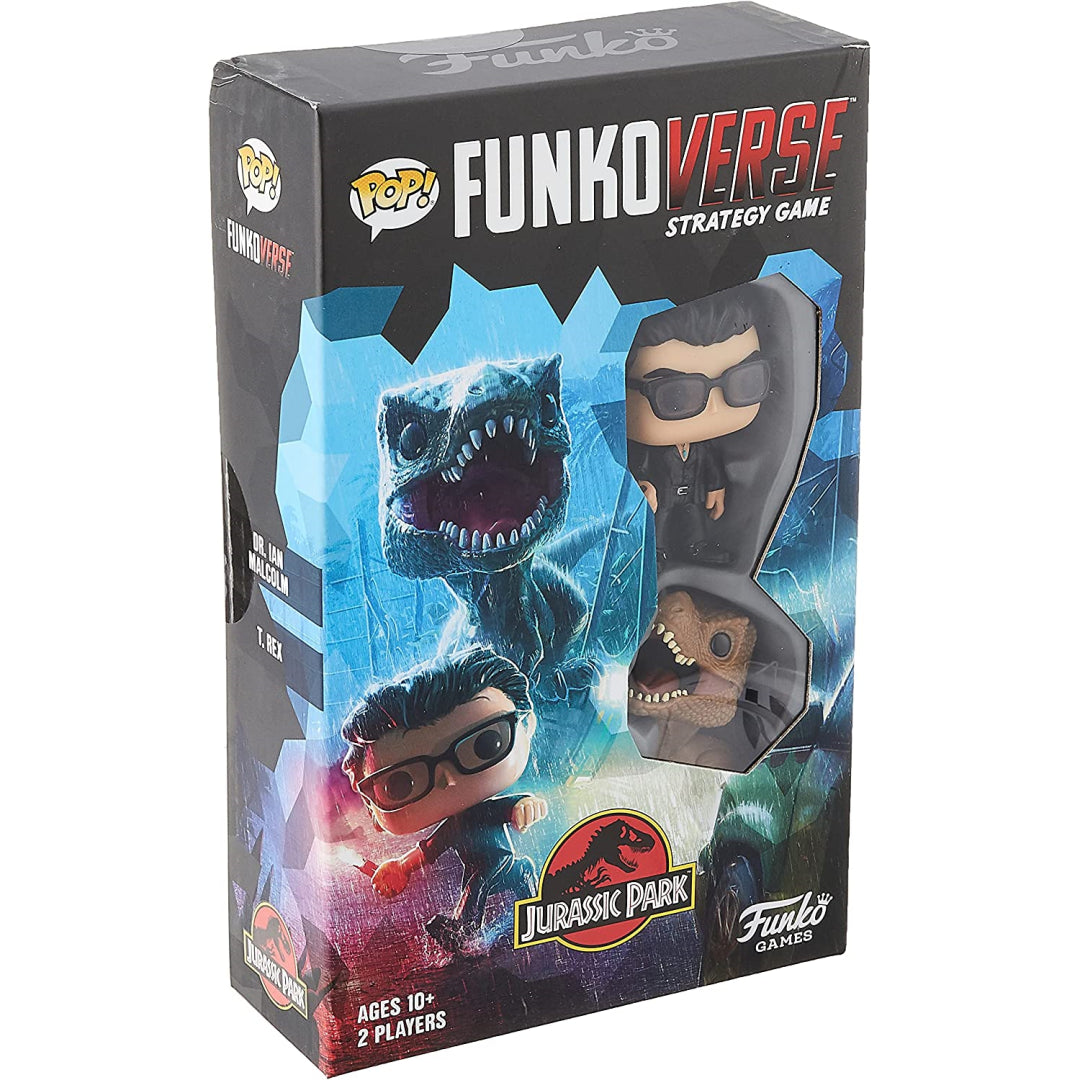 Funko POP Funkoverse Jurassic Park 101 Expand alone game with Dr Ian Malcolm & T Rex Figures - Maqio