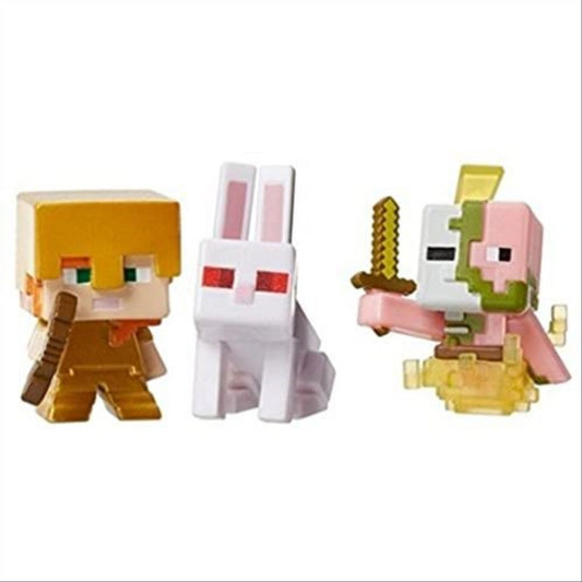 Minecraft Spawning Zombie Pigman, Alex & Killer Rabbit Mini Action Figures - Maqio