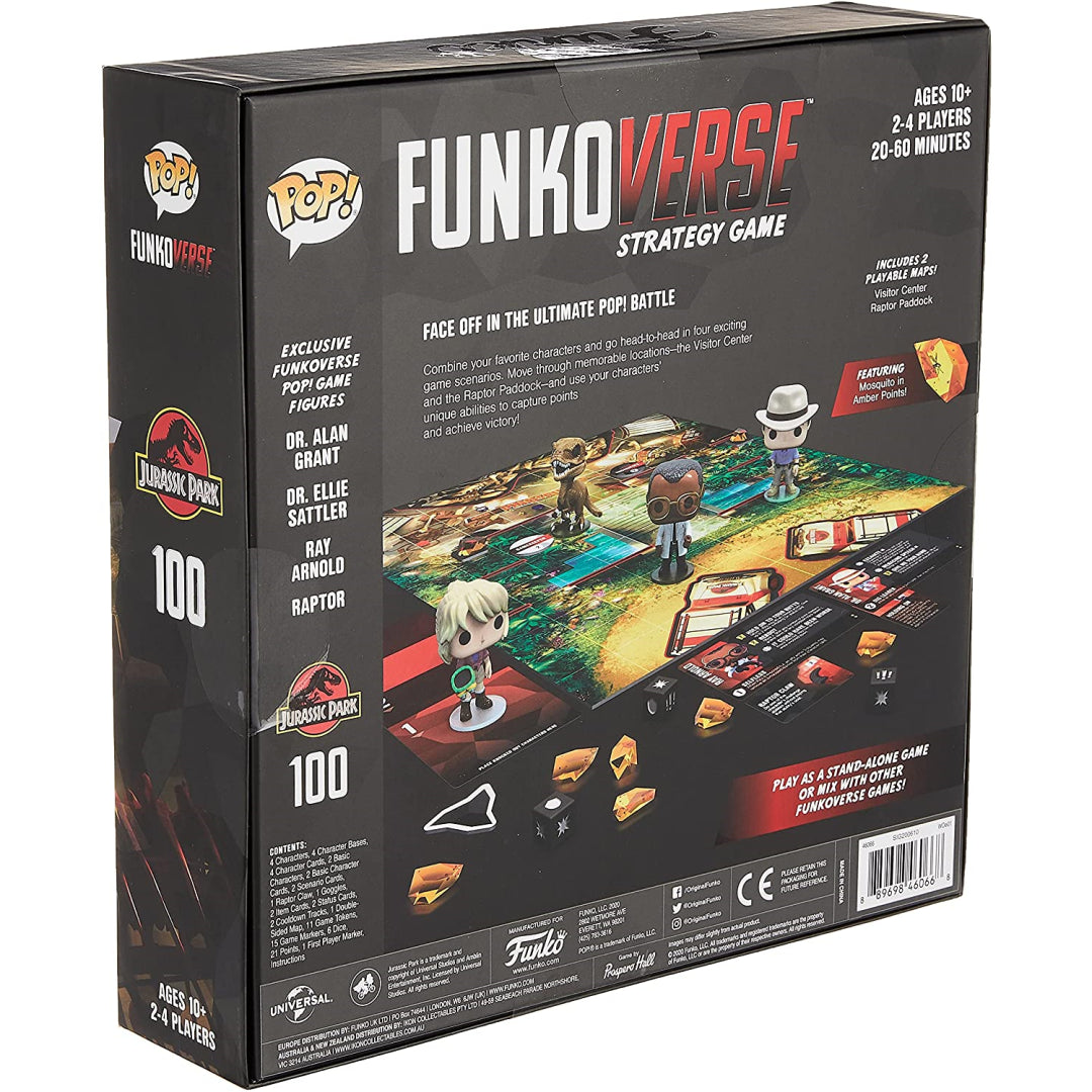 Funko POP Funkoverse Jurassic Park 100 Strategy Game Raptor Dr Alan - Maqio