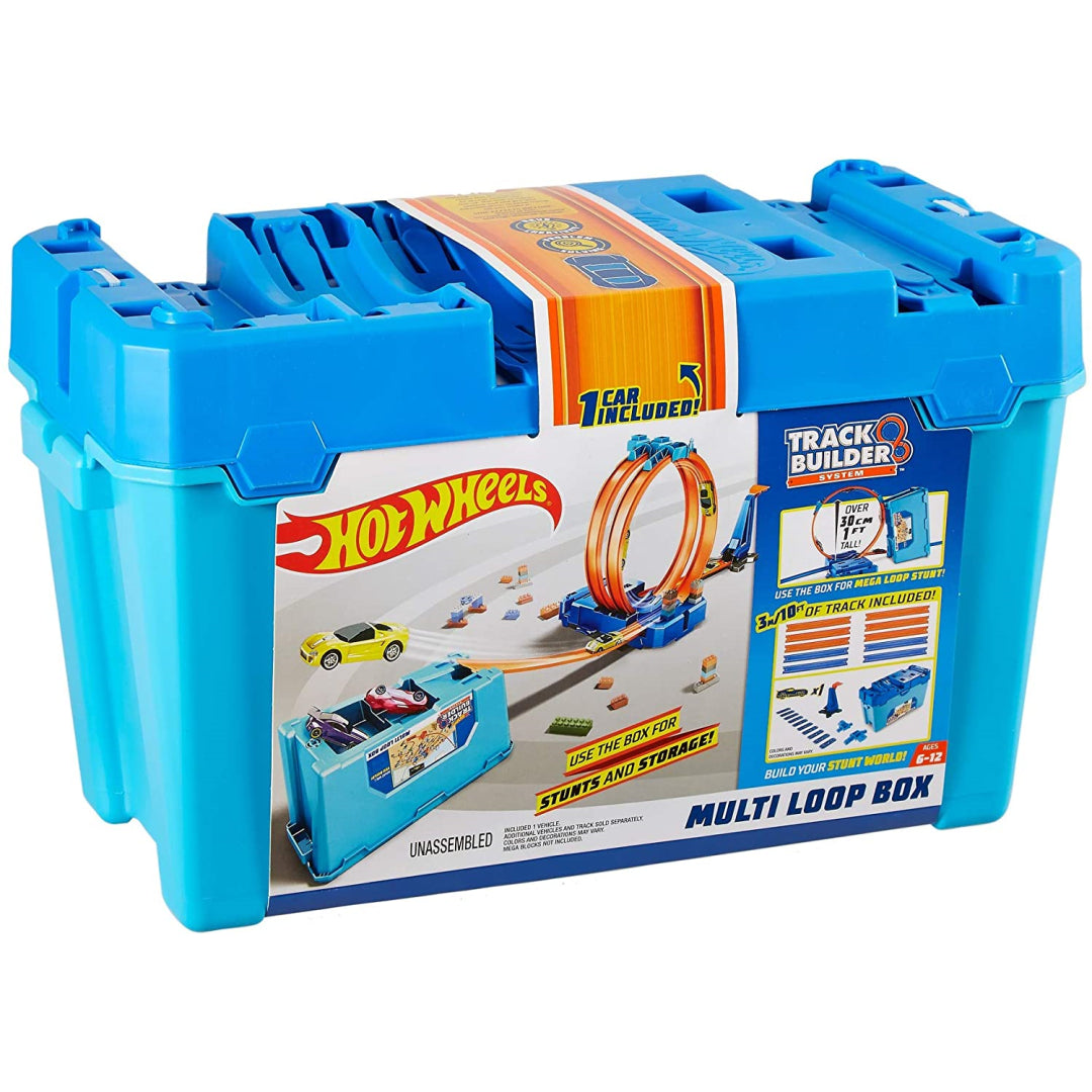 Hot Wheels Track Builder Multi Loop Box Playset with Diecast Car - Maqio