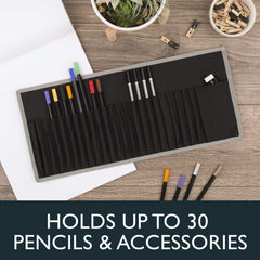 Derwent Academy Mead Pencil Storage Wrap with 25 Pockets - Maqio