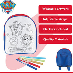 Paw Patrol Colour Your Own Backpack School Kids - Maqio