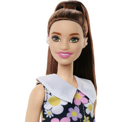 Barbie Fashionistas Doll 187 Brunette Ponytail Shift Dress Boots & Hearing Aids