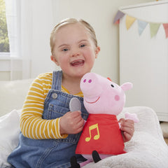 Peppa Pig Singing Peppa Soft Toy with Red Glitter Dress and Bow
