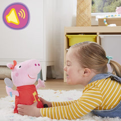 Peppa Pig Singing Peppa Soft Toy with Red Glitter Dress and Bow