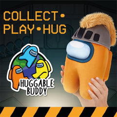 Among Us Series 2 Huggable Plush Crewmate Figure 30cm Orange Grey Hat