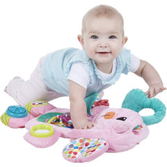 Playskool Fold 'n Go Elephant Stuffed Animal Tummy Time Babies 3+ Months Pink