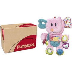 Playskool Fold 'n Go Elephant Stuffed Animal Tummy Time Babies 3+ Months Pink