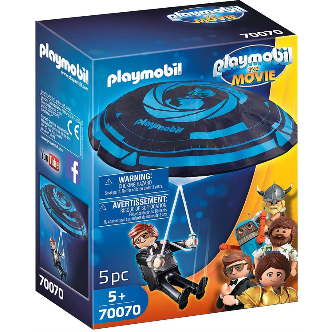 Playmobil the Movie 70070 Rex Dasher with Parachute Toy Playset - Maqio