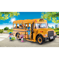 Playmobil City Life 71094 US School Bus Toy Bus with Flashing Lights