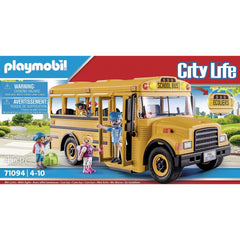 Playmobil City Life 71094 US School Bus Toy Bus with Flashing Lights