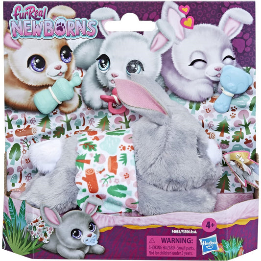FurReal Newborns Grey Bunny with 4 Accessories