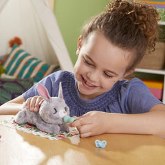 FurReal Newborns Grey Bunny with 4 Accessories