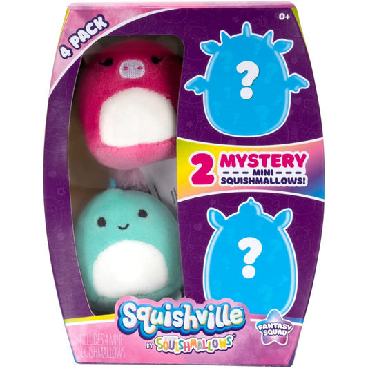 Squishmallows Squishville Mystery Squad Four Friends Soft Colourful Plush Toys