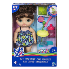 Baby Alive E0587 Sweet Spoonfuls Baby Doll Girl Brunette - Maqio