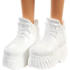 Barbie Fashionistas Doll with Blonde Updo Hair Wearing Pink & Golden Plaid Dress