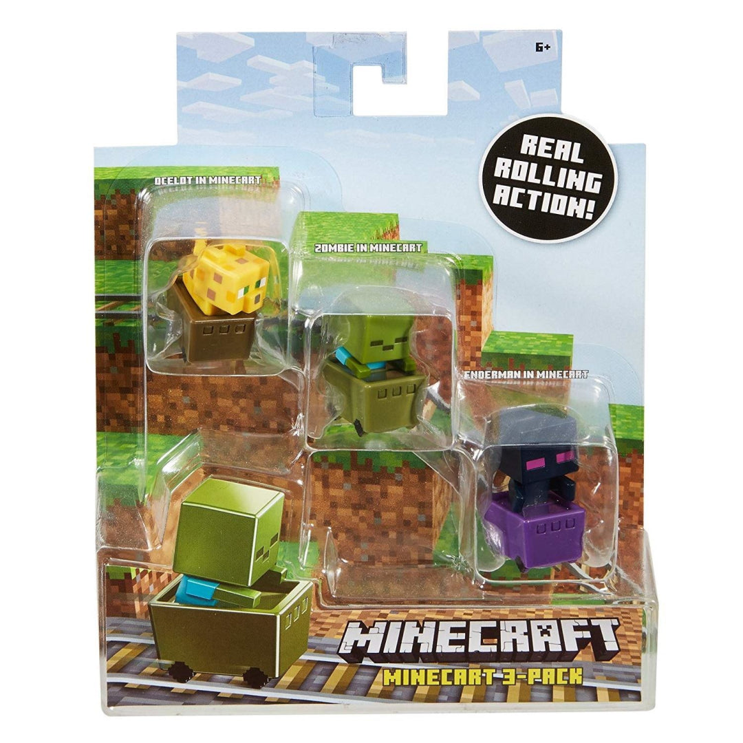 Minecraft Ocelot, Zombie, Enderman Figure 3 Pack Standard - Maqio