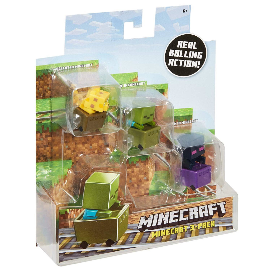 Minecraft Ocelot, Zombie, Enderman Figure 3 Pack Standard - Maqio