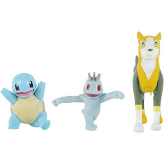 Pokemon Battle Figures 7cm 3 Pack Squirtle Machop & Boltund