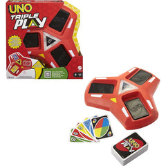 UNO Triple Play Card Game with Card-Holder Unit with Lights & Sounds & 112 Cards