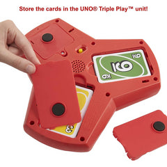 UNO Triple Play Card Game with Card-Holder Unit with Lights & Sounds & 112 Cards