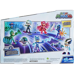 PJ Masks Hero And Villain Figure Set of 6 Figures and 17 Pieces Total