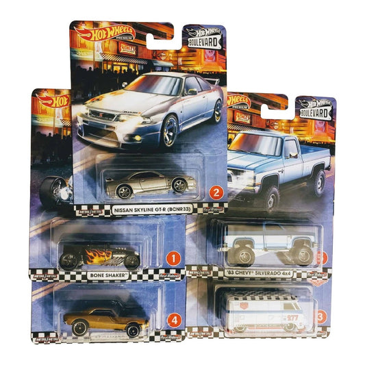 Hot Wheels Premium Boulevard Set of 5 Die Cast Cars