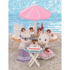 Sylvanian Families Seaside Birthday Party with Freya Chocolate Rabbit Figure